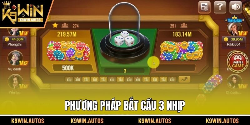 Cách bắt cầu tài xỉu 3 nhịp thắng lớn