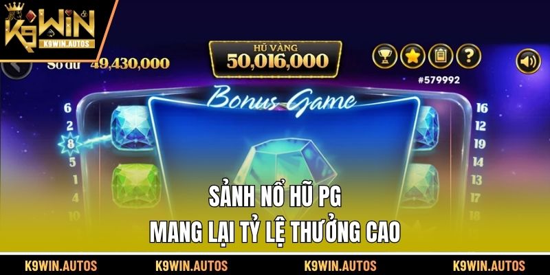 Sảnh nổ hũ PG mang lại tỷ lệ thưởng cao